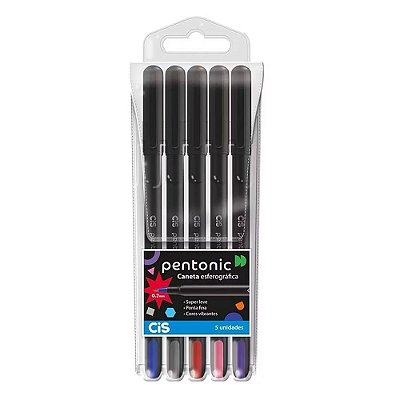 Caneta Cis Pentonic Estojo c/ 5 cores