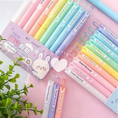 Kit Caneta Gel Retrátil para Papel Preto e Branco - Sweet