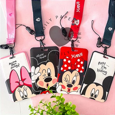 Porta Cartão Crachá Disney com Cordão