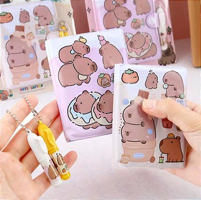 Mini Caderno + Mini Caneta - Capivara