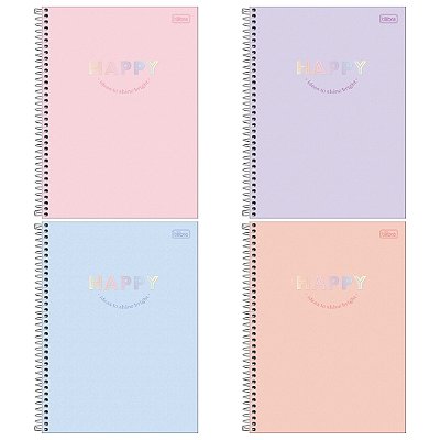 Caderno Universitário Happy 10 Matérias - Tilibra
