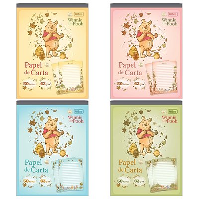 Caderno Colado Papel de Carta Pooh - Tlibra