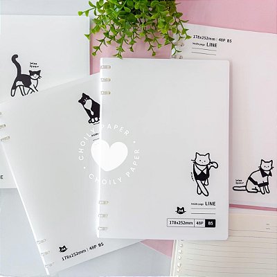 Fichário Fofo Colegial B5 - Meow