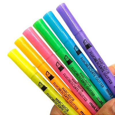 Marca Texto Glitter Neon - Molin