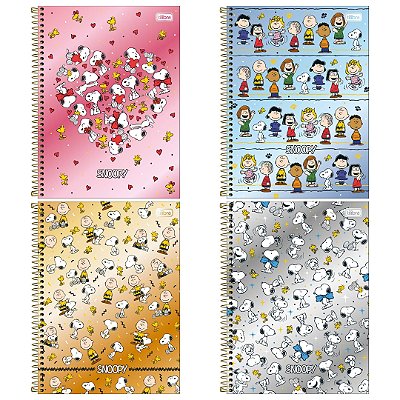 Caderno Universitário 1 ou 10 Matérias Snoopy Core - Tilibra