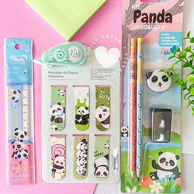 Kit Panda Papelaria -14 Itens