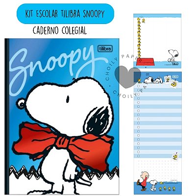 Kit Caderno Brochura Colegial Snoopy - Tilibra