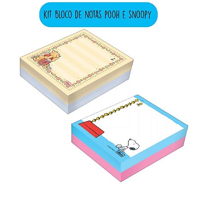 Kit Bloco de Notas Tilembrete Pooh e Snoppy - Tilibra