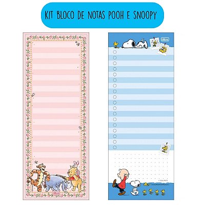 Kit Bloco de Notas G Tilembrete Pooh e Snoppy - Tilibra