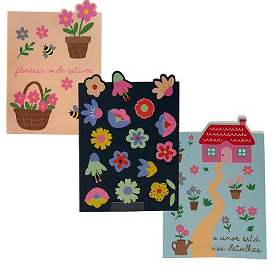Caderno Brochura Estampado - Floriê