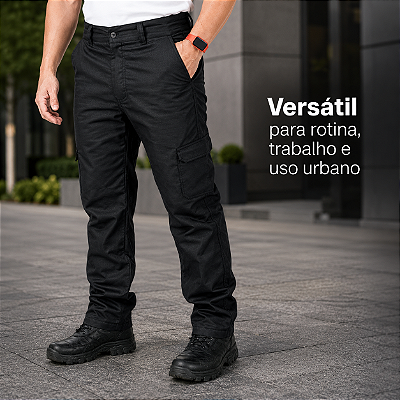 Calça Cargo Masculina de Trabalho em Rip Stop – Estilo Militar Tático