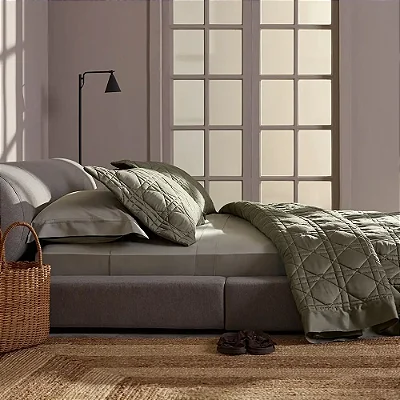 Kit Colcha Queen 270 Fios Buddemeyer Luxus Noah 100% Algodão Penteado 3 peças