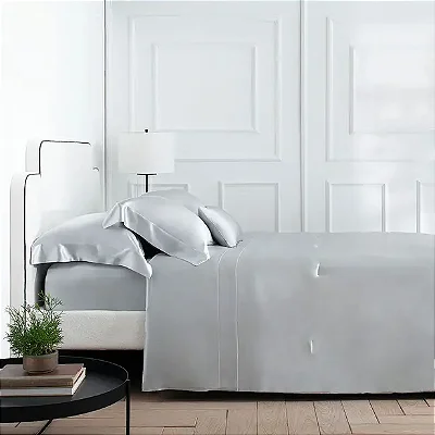 Colcha Buddemeyer Luxus King Seda Royale Cinza Platina