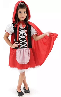 Vestido de Luxo Infantil - Princesa Chapeuzinho Vermelho - Anjo Fantasias