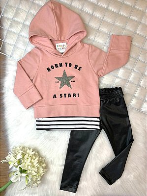 Conjunto Star Rosa Chá - Calça Cirrê