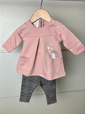 Conjunto Vestido Moletom + Legging cotton