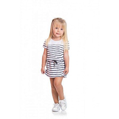 Vestido Listrado Branco