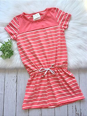 Vestido Listrado Goiaba
