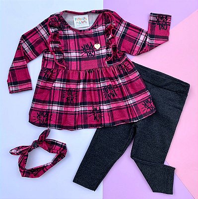 Conjunto Xadrez com Faixa de cabelo