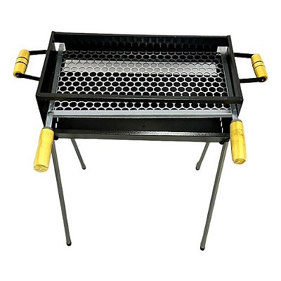 Churrasqueira E Espeteira Grande Movel Com Grelha 50x27cm !