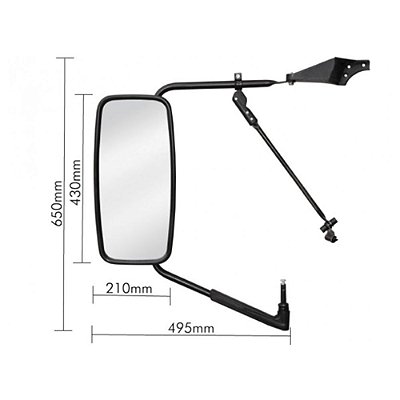 Espelho Retrovisor Mb Hpn 1214/1218/1418 Plano Completo Par