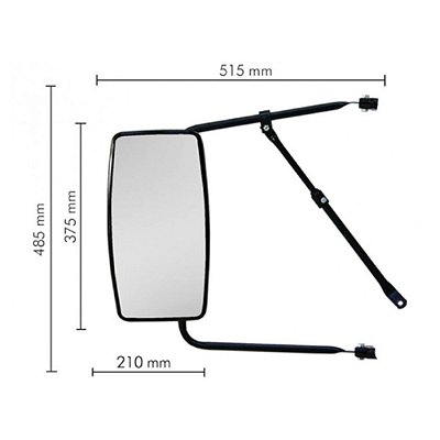 Espelho Retrovisor Mb 1113/ 1114/ 1313 Sup. Curto Plano Par