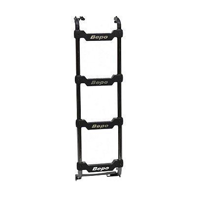Escada Scania S4 S5 Cabine P Traseira Preta 1245mm 4 Degraus