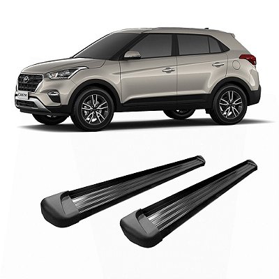 Estribo Creta Cabine Dupla Alumínio Hyundai Preto