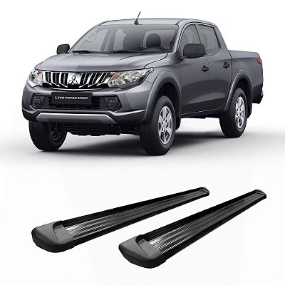 Estribo TRITON 2017 2018 2019 2020 Alumínio Cab Dupla Preto