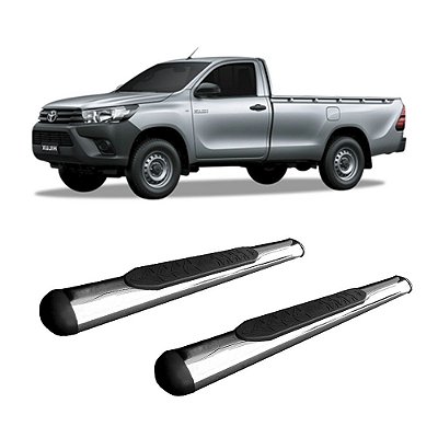 Estribo Hilux 2005 a 2015 Cromado Cabine Simples Oblongo