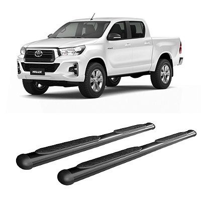 Estribo Hilux 2005 2006 a 2015 Preto Cabine Dupla Oblongo