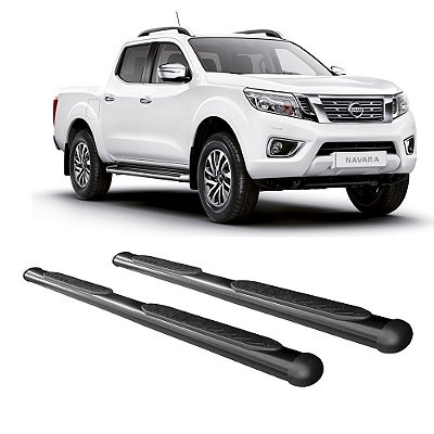Estribo NP300 2017 2018 2019 2020 Nissan Preto Cab Dupla