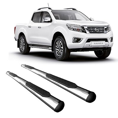 Estribo NP300 2017 2018 2019 2020 Nissan Cromado Cab Dupla