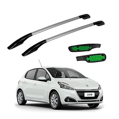 Rack Teto Peugeot 208 2013 2014 2015 2016 2017 a 2020 Prata