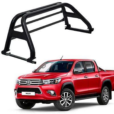 Santo Antônio Hilux 2016 A 2019 Preto Com Grade De Vidro