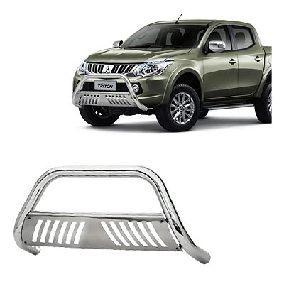 Quebra Mato L200 Triton 2017 a 2021 Com Chapa Cromado