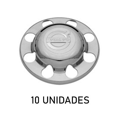 Sobre tampa do cubo da tração volvo vm cromada 10 unidades