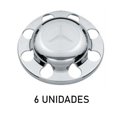 Sobre tampa do cubo da tração mb cromada 6 unidades
