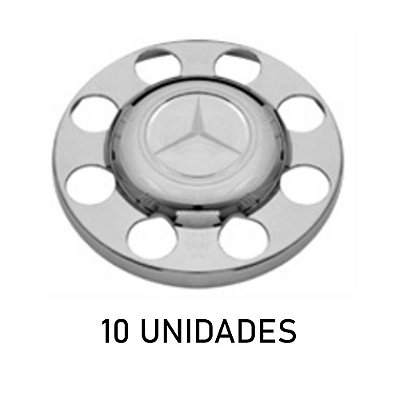 Sobre tampa do cubo da tração mb atego cromada 10 unidades