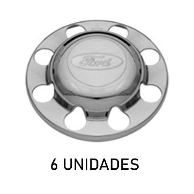 Sobre tampa do cubo da tração ford cromada 6 unidades