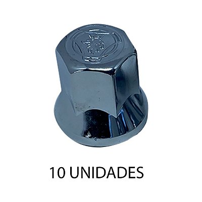 Capa De Porca Sextavada Logo 33mm Cromada 10 Unidades
