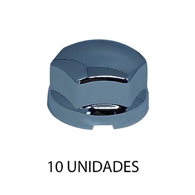 Capa De Porca Sextavada Baixa 27mm Cromada 10 Unidades
