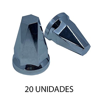 Capa De Porca Diamante 30mm Cromada 20 Unidades