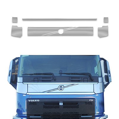 Acabamento De Inox Inteiriço Da Grade Do Volvo Fh
