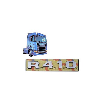 Letreiro Scania R 410 NTG após 2019 Cromado