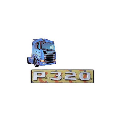 Letreiro Scania P 320 NTG após 2019 Cromado