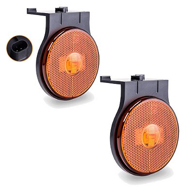 Lanterna Lateral Carreta Randon Bivolt Ambar Led - 2 un