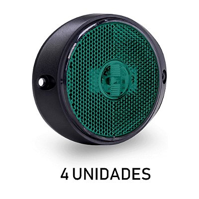 Lanterna Frontal Carreta 65 mm Led Bivolt Verde - 4 un.