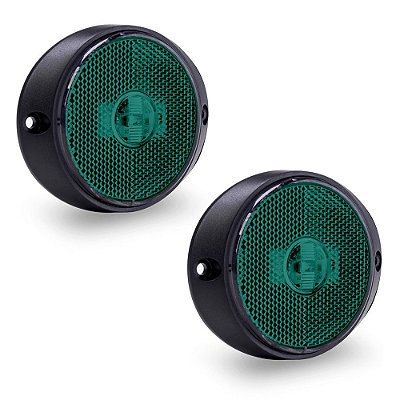 Lanterna Frontal Carreta 65 mm Led Bivolt Verde - 2 un.