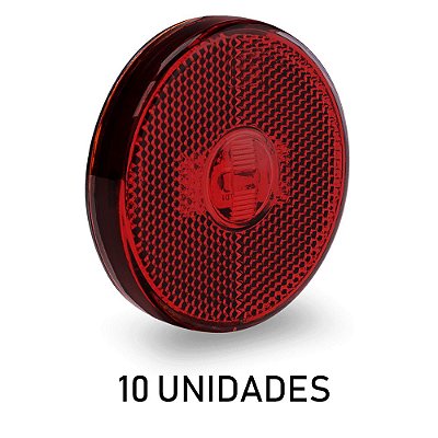 Lanterna Lateral Carreta Randon Bivolt Vermelha Led - 10 un